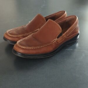 Cole Han Grand.OS Brown Leather Loafers - 10